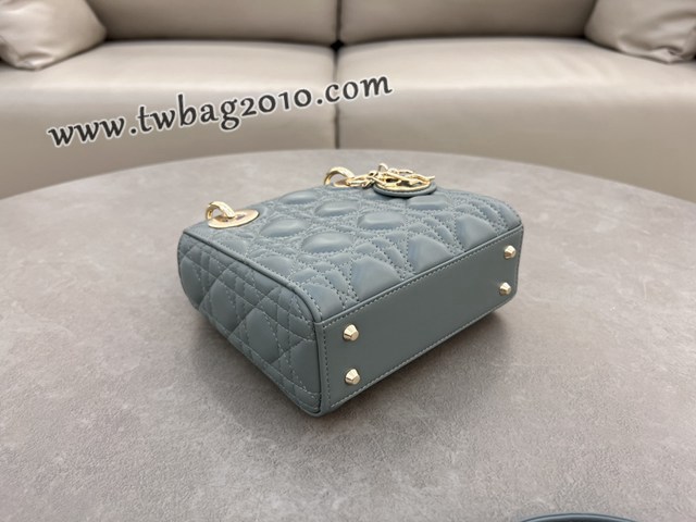 Dior专柜新款Lady女包迪奥高仿原单三格羊皮岩石灰Classic Lady戴妃包 djfk1281